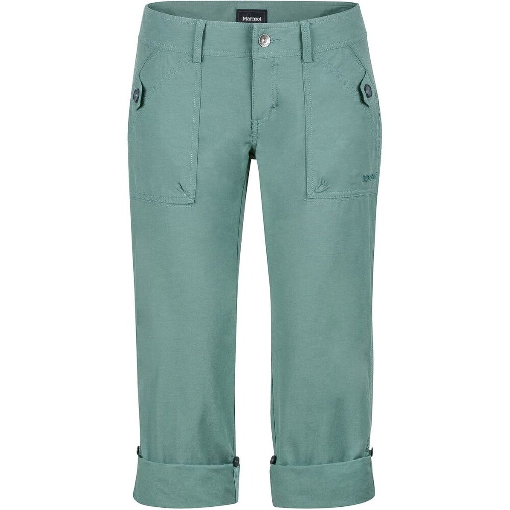 Marmot Ginny Convertible Hiking Outdoor Cropped Pants in Green, 10